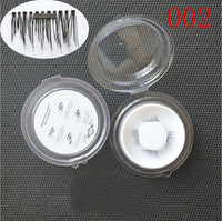 HKM-616019 Natural Long Magnet False Eyelashes with Plastic Cotton Thread Stem