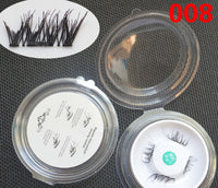 HKM-616019 Natural Long Magnet False Eyelashes with Plastic Cotton Thread Stem