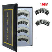 HKM-616019 Natural Long Magnet False Eyelashes with Plastic Cotton Thread Stem