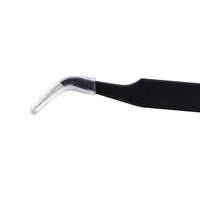 HKM-051155 Rhinestone Nail Tweezers with Straight Head and Elbow Design, Metal, Black