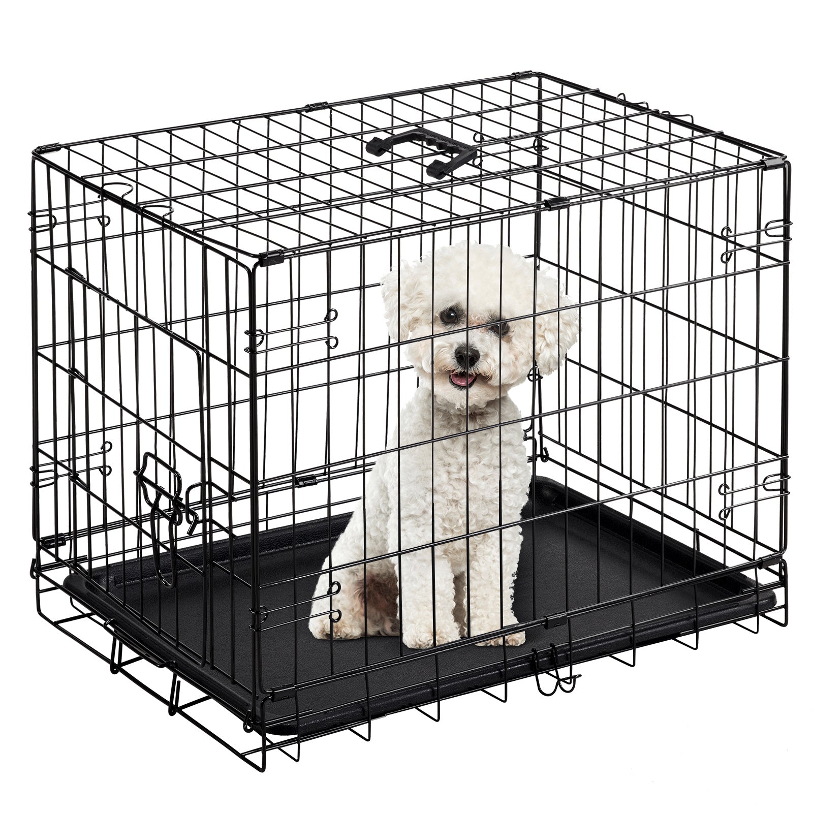 HKM-380499 Single Door Dog Cage - 24 to 30 Inches, Durable Metal Structure, Suitable for Small to Medium Dogs