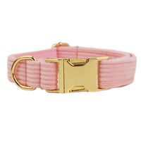 HKM-111635 Velvet Fabric Dog Collar Set with Adjustable Harness, Leash, Bow Knot, Flower, and Poop Bag