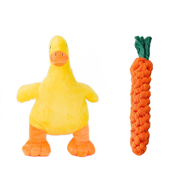 HKM-190163 Plush Noisy Duck Toy for Dogs - Boredom Relief, Teeth Grinding, and Energy Consumption