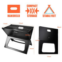 HKM-518675 Foldable Charcoal BBQ Grill for Camping, Outdoor Cooking & Garden Use