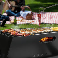 HKM-518675 Foldable Charcoal BBQ Grill for Camping, Outdoor Cooking & Garden Use