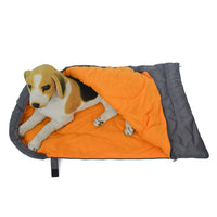 HKM-458387 Cozy Polyester Dog Sleeping Bag in Orange, Wine Red, and Light Gray
