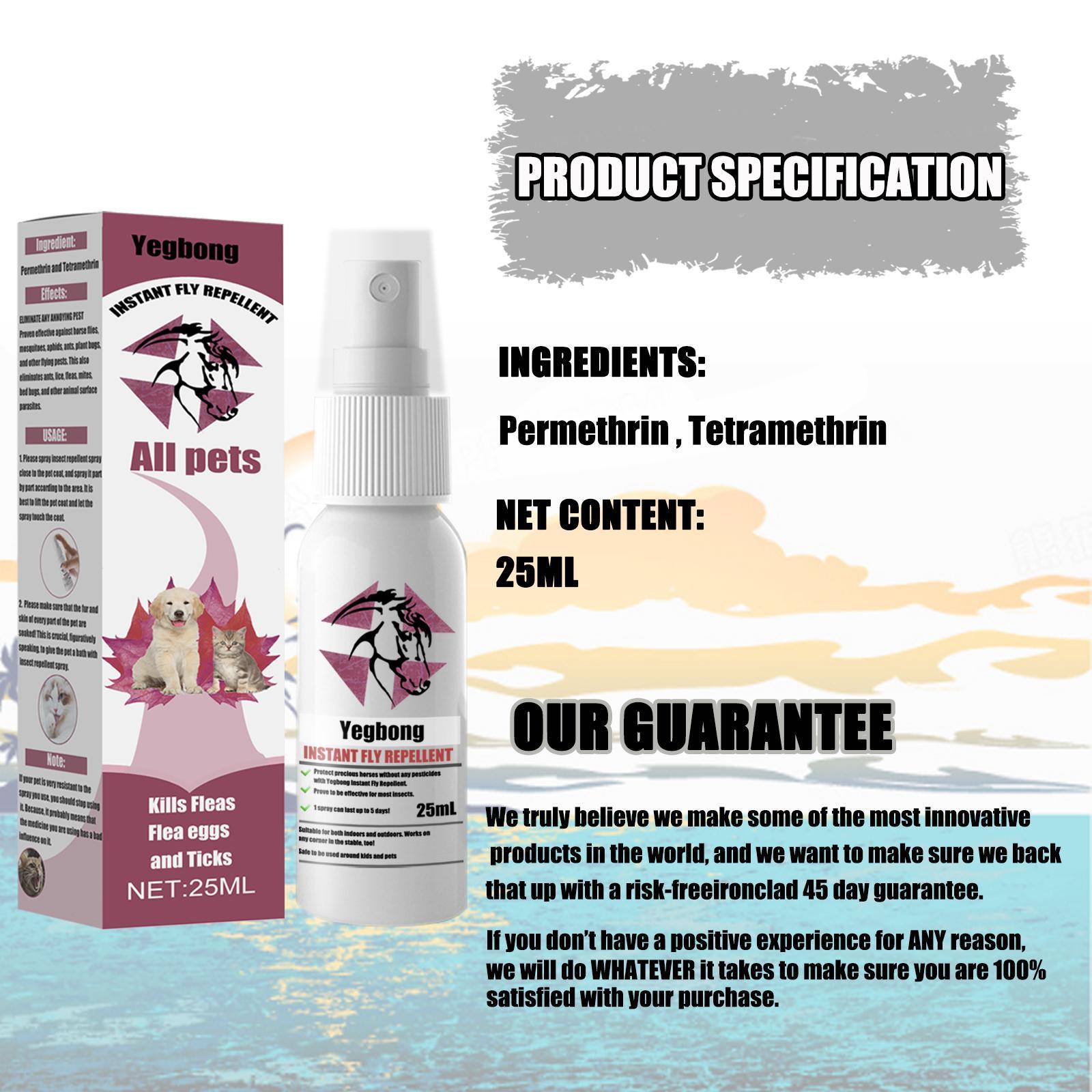 HKM-285715 Pet Deworming and Flea & Tick Itching Relief Spray for Cats and Dogs