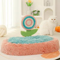 HKM-980371 Plush Cat Nest Bed for Deep Sleep, Washable and Disassemblable Winter Cozy Lollipop Design