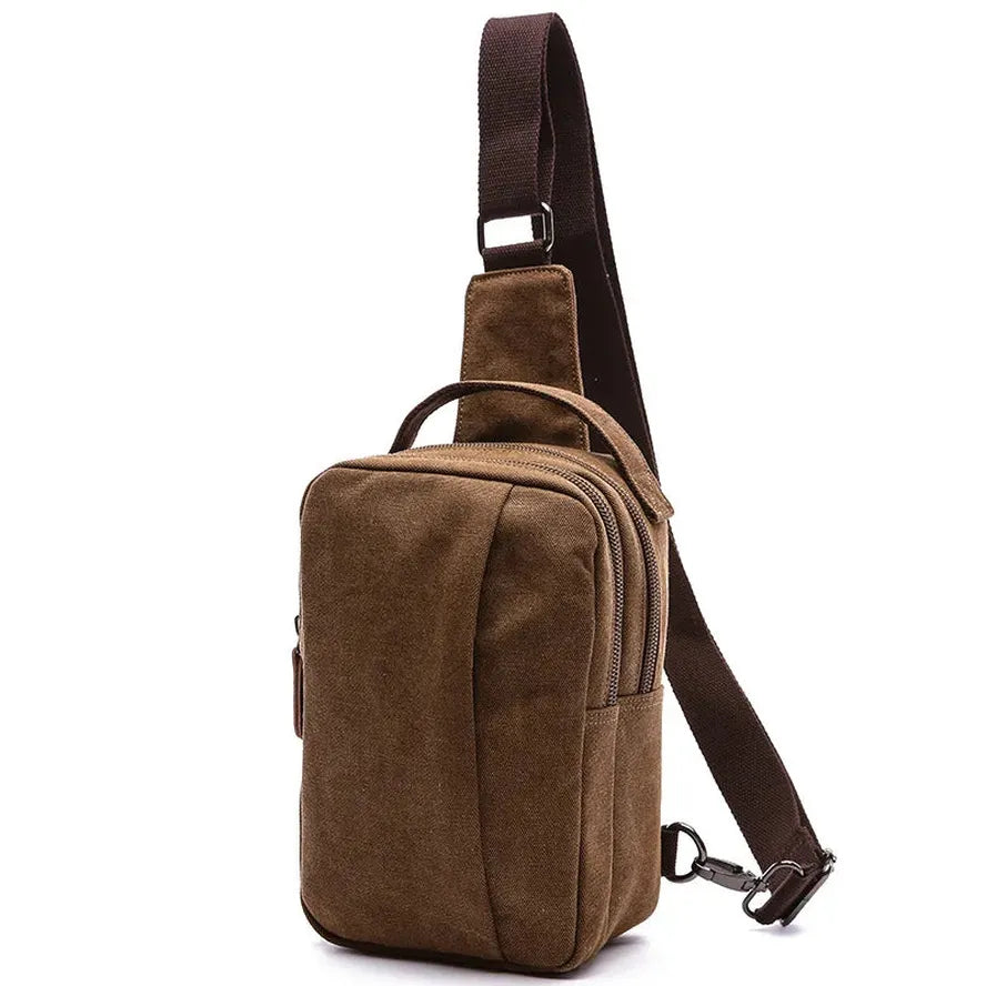 HKM-877651 Casual Canvas Men's Crossbody Chest Bag - Portable and Versatile