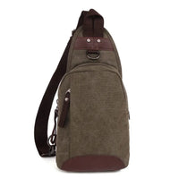 HKM-877651 Casual Canvas Men's Crossbody Chest Bag - Portable and Versatile