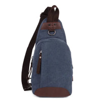 HKM-877651 Casual Canvas Men's Crossbody Chest Bag - Portable and Versatile