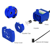 HKM-087955 USB-Powered LED Cat Water Dispenser Pump with Automatic Shut-Off and Quiet Operation