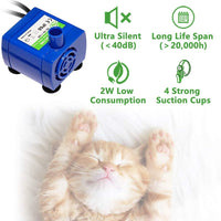 HKM-087955 USB-Powered LED Cat Water Dispenser Pump with Automatic Shut-Off and Quiet Operation