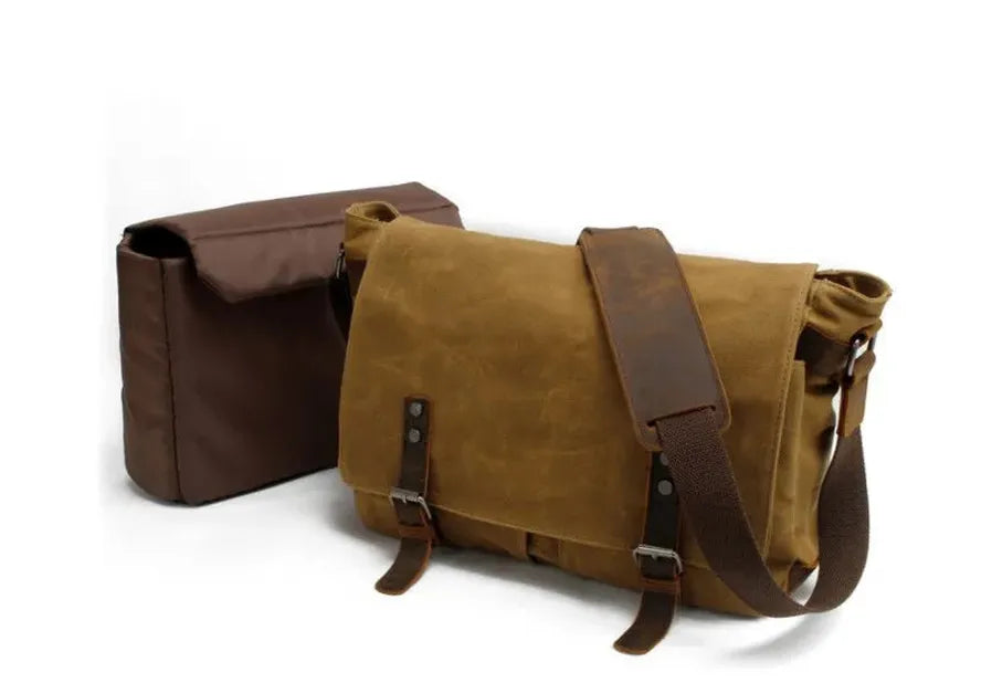 KTX-531859 Retro Oil Wax Canvas Sling Camera Bag 35*11*27CM