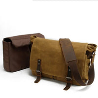 HKM-531859 Retro Oil Wax Canvas Sling Camera Bag 35*11*27CM