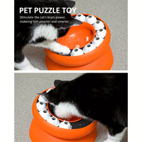 HKM-317779 Interactive Cat Puzzle Toy - Educational Slow Feeder and Dry Food Dispenser for Enrichment and Fun