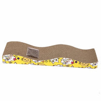 HKM-379667 Wave Corrugated Paper Cat Scratcher - Earthy Brown Cat Toy, 45*12.5*5cm