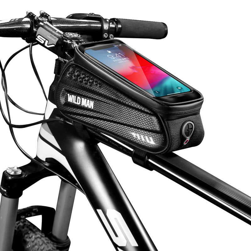 HKM-889491 Hard Shell Bicycle Bag with Touch Screen for Mountain Bikes - Front Beam and Saddle Bag Riding Storage