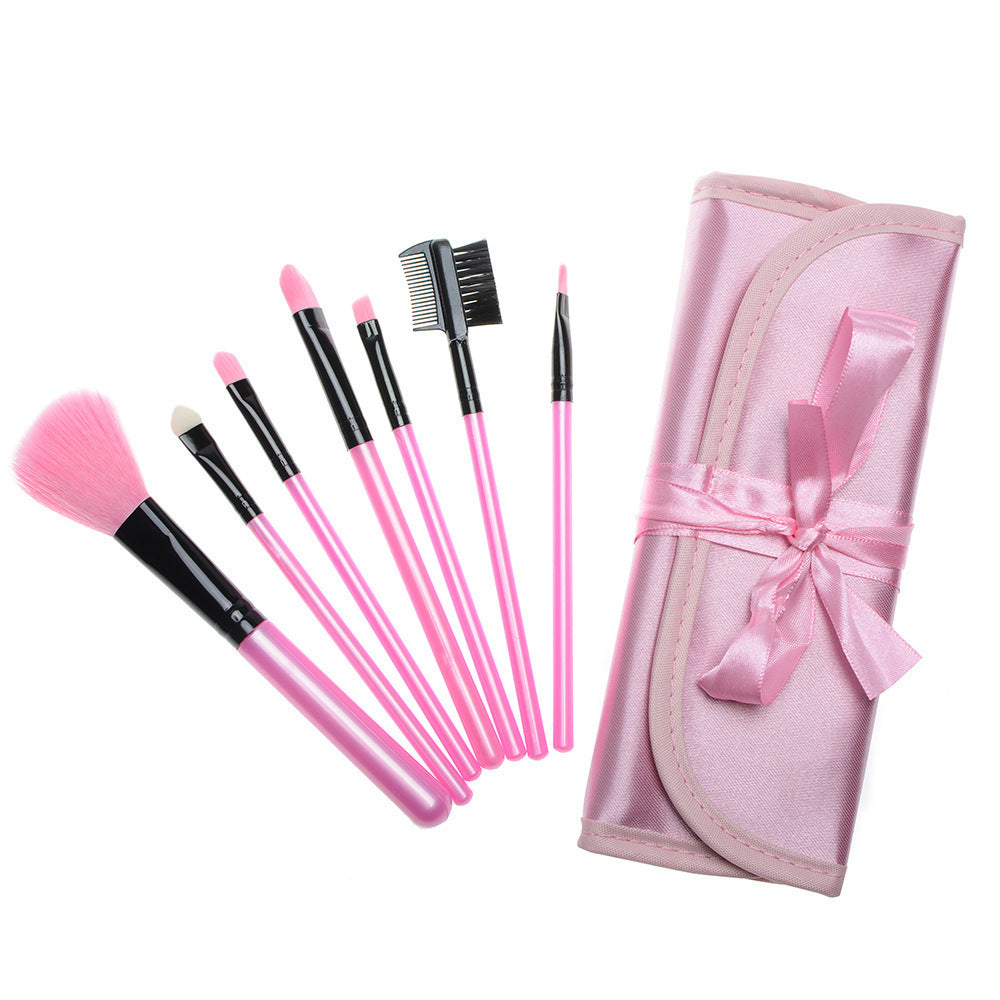 HKM-036243 Portable 7-Piece Multifunctional Makeup Brush Set with PU Bag