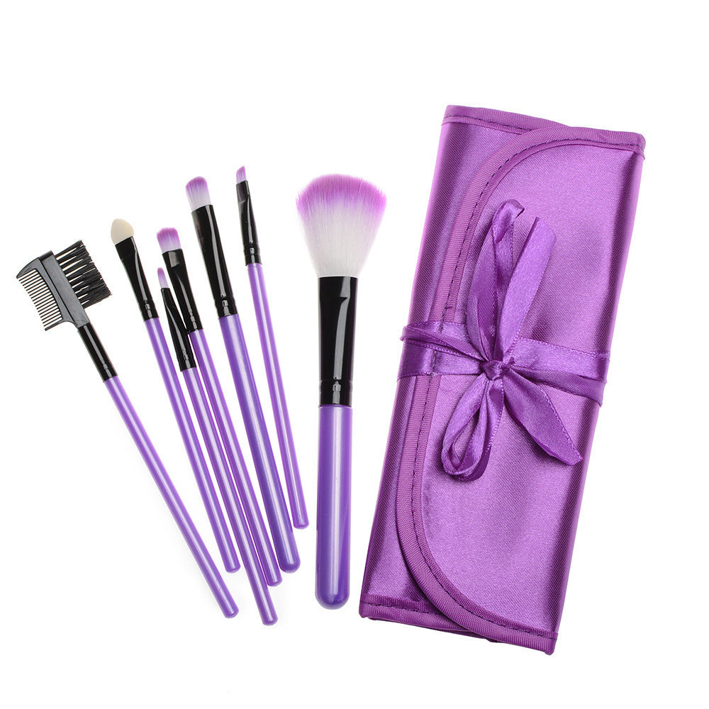 HKM-036243 Portable 7-Piece Multifunctional Makeup Brush Set with PU Bag