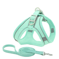 HKM-582739 Reflective and Breathable Suede Pet Chest Harness with Adjustable Traction Rope for Small Dogs and Cats