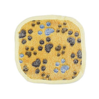 HKM-139603 Cozy Coral Velvet Pet Blanket – Pink, Light Yellow, Brown, and Purple – 20cm x 20cm