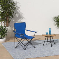 HKM-138963 Portable Blue Folding Beach and Camp Chair for Outdoor Relaxation