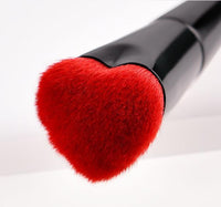 HKM-231699 Heart-Shaped Synthetic Hair Makeup Brush Set - 3 Pieces