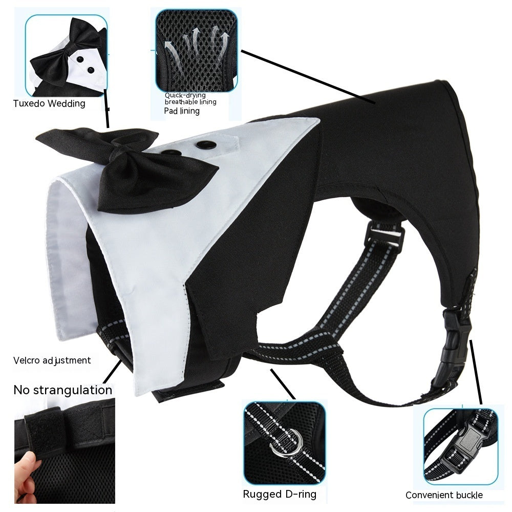 HKM-745427 Pet Safety Harness with Integrated Hand Holding Rope for Weddings and Gatherings