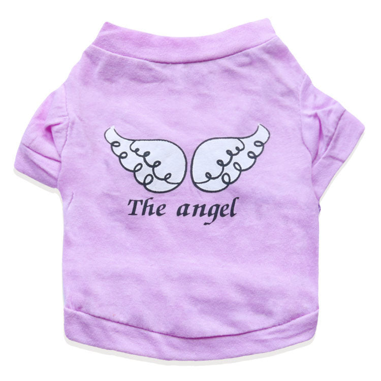 HKM-082515 Light Green Cotton Jersey T-shirt for Small Dogs - Casual Style with Wing Print