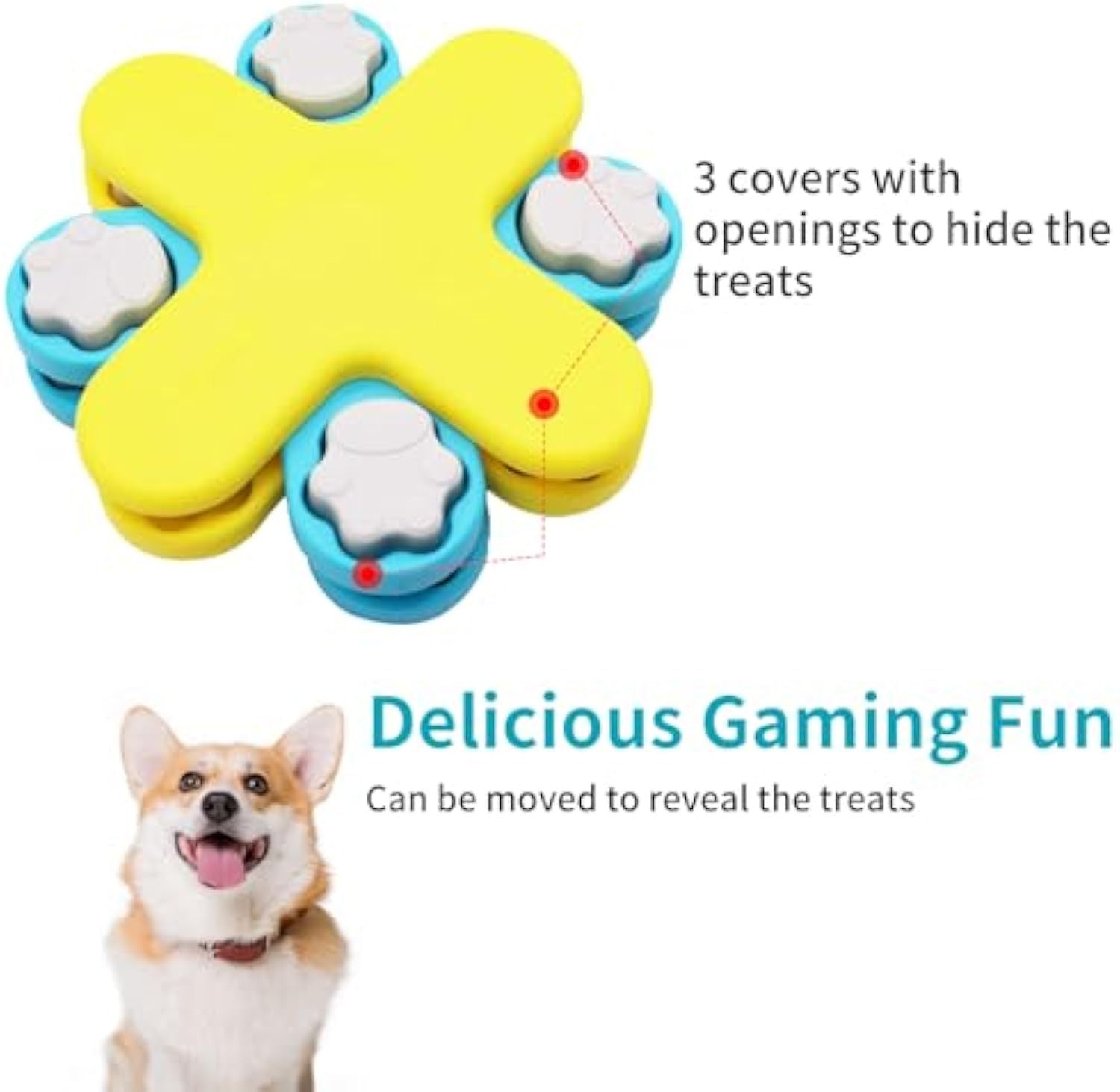 HKM-479315 Interactive Dog Food Puzzle Feeder with Adjustable Slow Feeders and Anti-Slip Design for Mental Stimulation and Enrichment