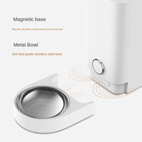 HKM-737811 Automatic Stainless Steel Cat Feeder with Timed Dispensing in White