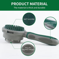 HKM-199763 Dual-Sided Silicone Cat and Dog Brush with Soft Rubber Pins for Grooming, Shedding, and Massaging Long-Haired Pets