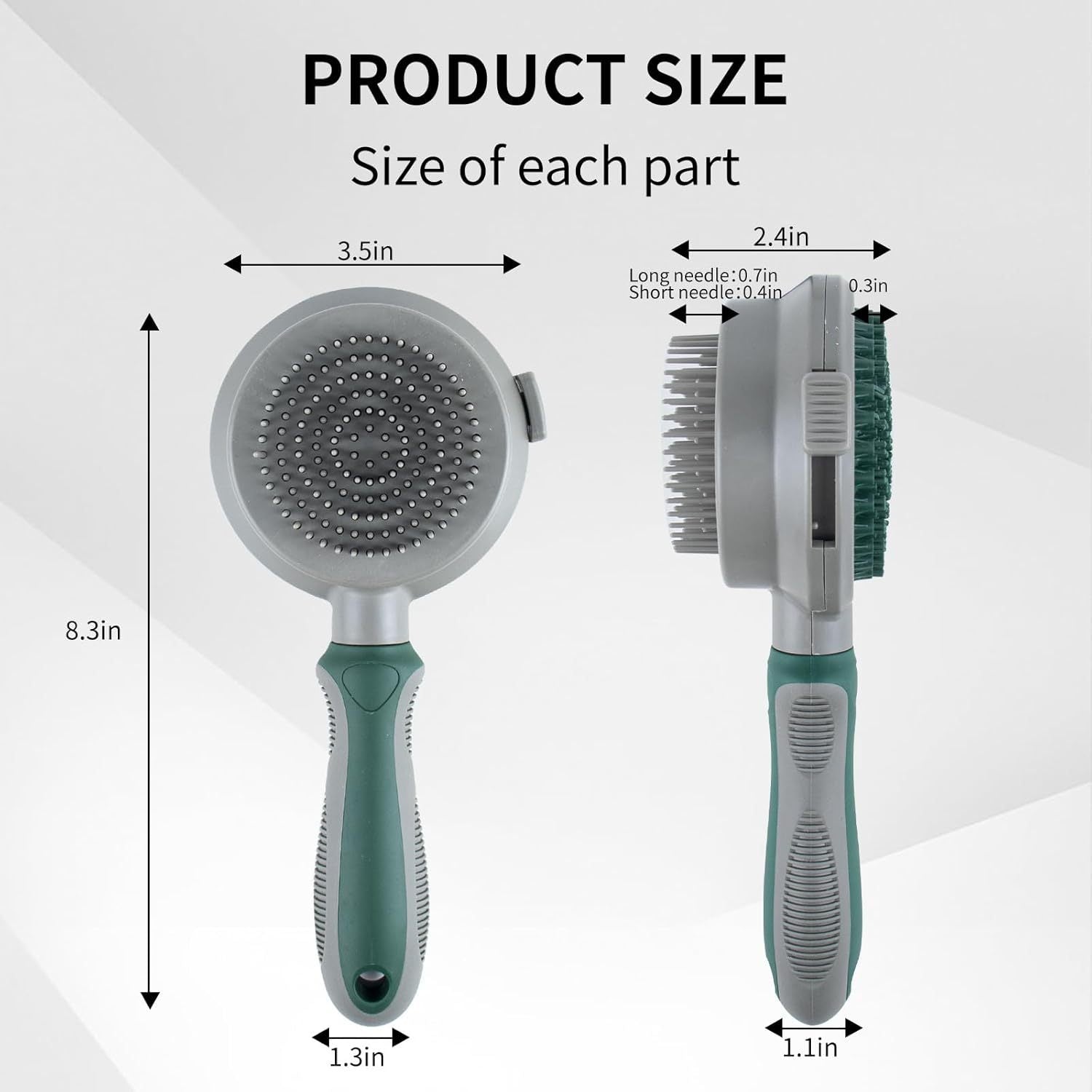 HKM-199763 Dual-Sided Silicone Cat and Dog Brush with Soft Rubber Pins for Grooming, Shedding, and Massaging Long-Haired Pets