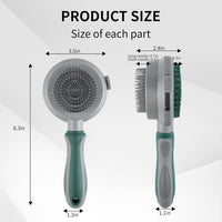 HKM-199763 Dual-Sided Silicone Cat and Dog Brush with Soft Rubber Pins for Grooming, Shedding, and Massaging Long-Haired Pets