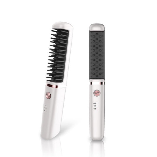 KTX-125907 USB Rechargeable Tourmaline Ceramic Hair Straightener Comb for Wet and Dry Hair