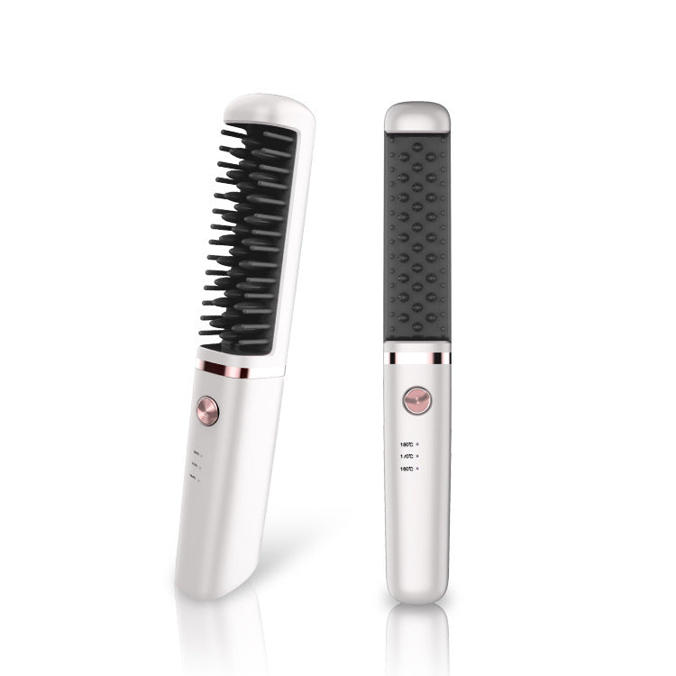 KTX-125907 USB Rechargeable Tourmaline Ceramic Hair Straightener Comb for Wet and Dry Hair