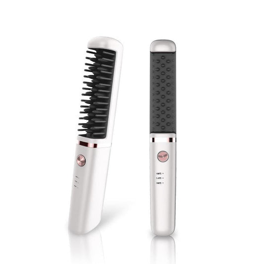 KTX-125907 USB Rechargeable Tourmaline Ceramic Hair Straightener Comb for Wet and Dry Hair
