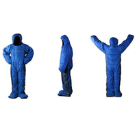 HKM-317459 Humanoid Blue Gray Color Patchwork Sleeping Bag for Walking and Camping