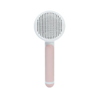 HKM-133075 Self-Cleaning Round Handle Pet Comb with Sticky Bead Steel Teeth for Easy Hair Removal