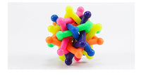 HKM-265427 Colorful Bell Woven Ball Dog Toy - Soft Rubber Chew Ball for Pets, 7CM Diameter