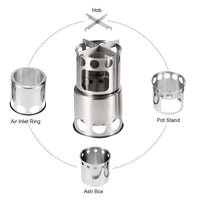 HKM-447379 Stainless Steel Portable Camping Stove Set with Cooking Pot for Outdoor Adventures