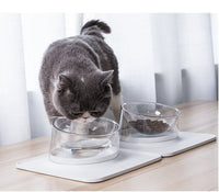 HKM-882387 Anti-Spill Single Bowl Pet Feeder with Inclined Mouth - 440ML Water Bowl & 400ML Food Bowl, Durable ABS and PC Material for Cats and Dogs