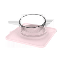 HKM-882387 Anti-Spill Single Bowl Pet Feeder with Inclined Mouth - 440ML Water Bowl & 400ML Food Bowl, Durable ABS and PC Material for Cats and Dogs