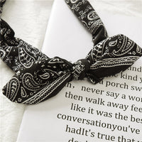 HKM-030995 Geometric Knotted Fabric Headband with Bunny Ears for Women