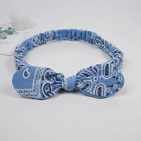 HKM-030995 Geometric Knotted Fabric Headband with Bunny Ears for Women