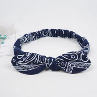 HKM-030995 Geometric Knotted Fabric Headband with Bunny Ears for Women