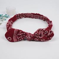 HKM-030995 Geometric Knotted Fabric Headband with Bunny Ears for Women
