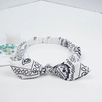 HKM-030995 Geometric Knotted Fabric Headband with Bunny Ears for Women