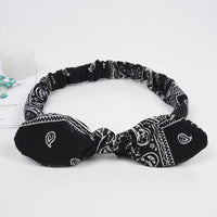 HKM-030995 Geometric Knotted Fabric Headband with Bunny Ears for Women
